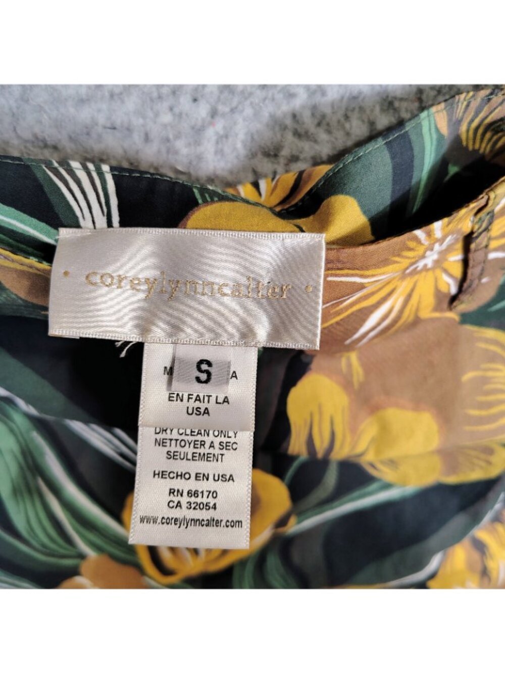 Corey Lynn Calter Skirt Suit 2-Piece Set Women's M/S Yellow Floral Peplum A-Line - Picture 16 of 16